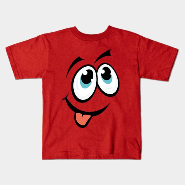 funny comic cartoon face Kids T-Shirt by MNZStar